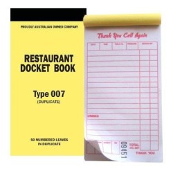 RESTAURANT DOCKET BOOK 007