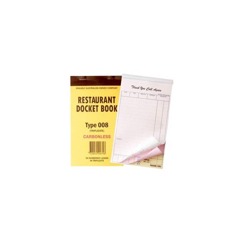 RESTAURANT DOCKET BOOK 008