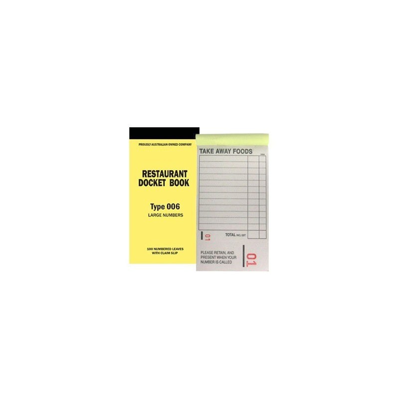 TAKEAWAY DOCKET BOOK 006