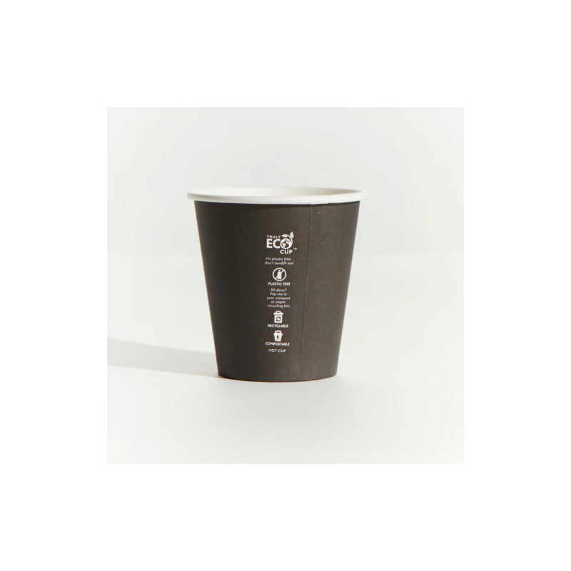 8OZ BLACK SINGLE WALL UNI 90MM CUP