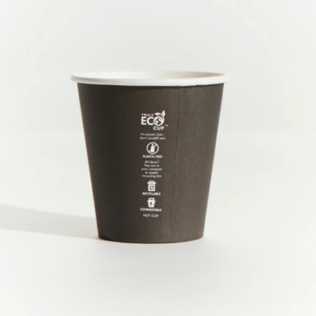 8OZ BLACK SINGLE WALL UNI 90MM CUP