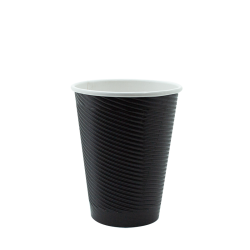 12OZ BLACK RIPPLE WALL HOT CUP