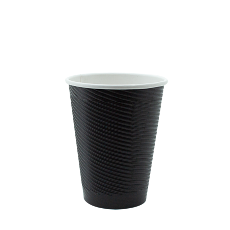 12OZ BLACK RIPPLE WALL HOT CUP