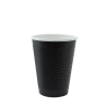 12OZ BLACK RIPPLE WALL HOT CUP