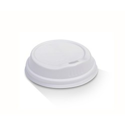 80mm WHITE BIODEGRADABLE LID TO SUITE 6 - 10 OZ CUPS