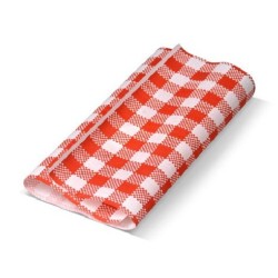 RED GINGHAM GREASEPROOF PAPER 400MM X 330MM