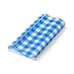 BLUE GINGHAM GREASEPROOF PAPER 400MM X 330MM