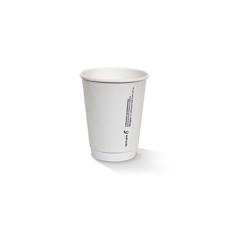 12OZ WHITE DOUBLE WALL COMPOSTABLE CUP