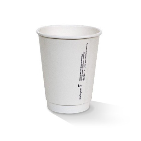 12OZ WHITE DOUBLE WALL COMPOSTABLE CUP