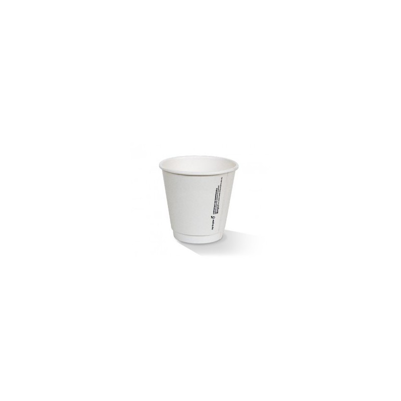 8OZ WHITE DOUBLE WALL COMPOSTABLE CUP
