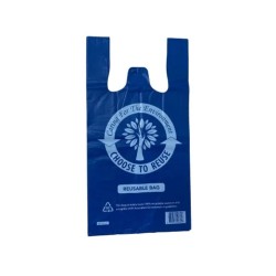 PLASTIC CARRY BAG MEDIUM HEAVY 37UM BLUE