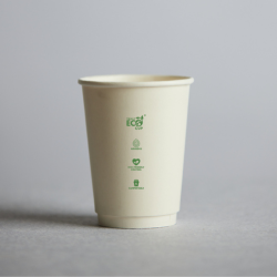 12OZ WHITE DOUBLE WALL COMPOSTABLE CUP