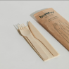 WOODEN KNIFE, FORK,NAPKIN SET
